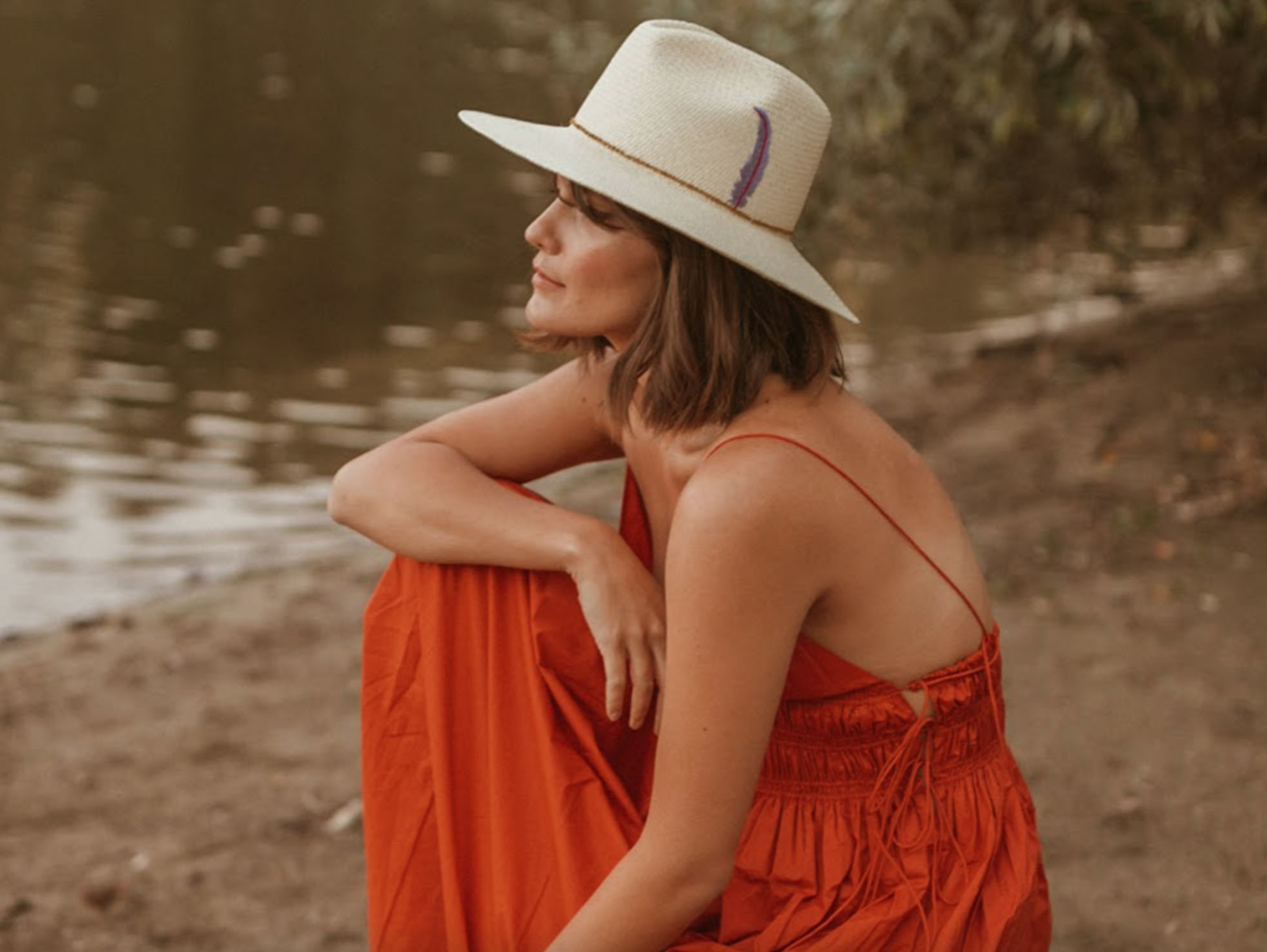 Feather Embroidery Hat - Hearth and Soul